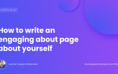 How to write an engaging about page about yourself